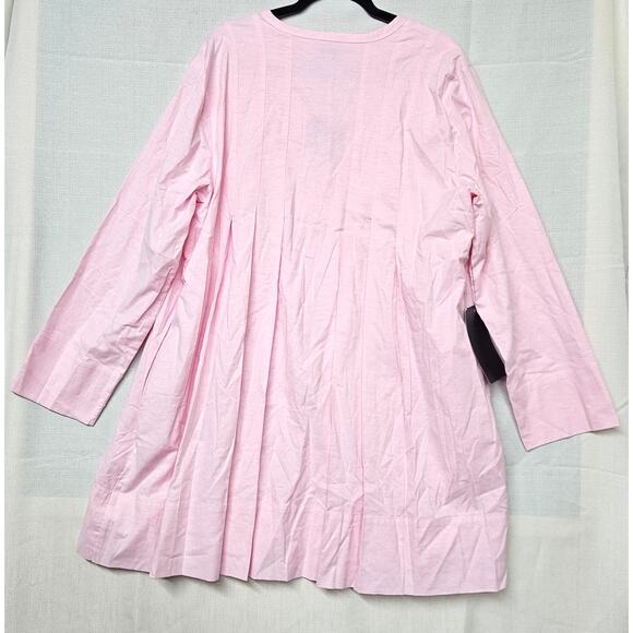 NWT XXL Tuckernuck Oxford Luella Pink Lightweight Dress Long Sleeve Mini Tunic - Picture 4 of 9